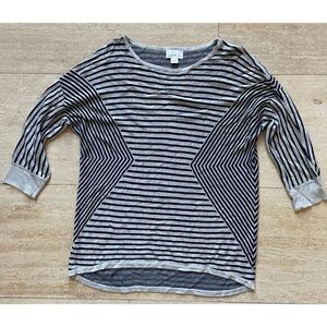 Jaclyn Smith Collection Striped Pattern‎ 3/4 Sleeve Casual Top M/M
